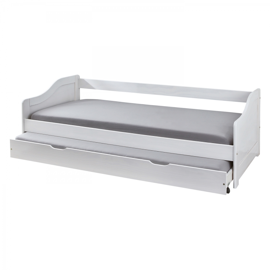 Postel LAURA 90x200 s přístýlkou bílá