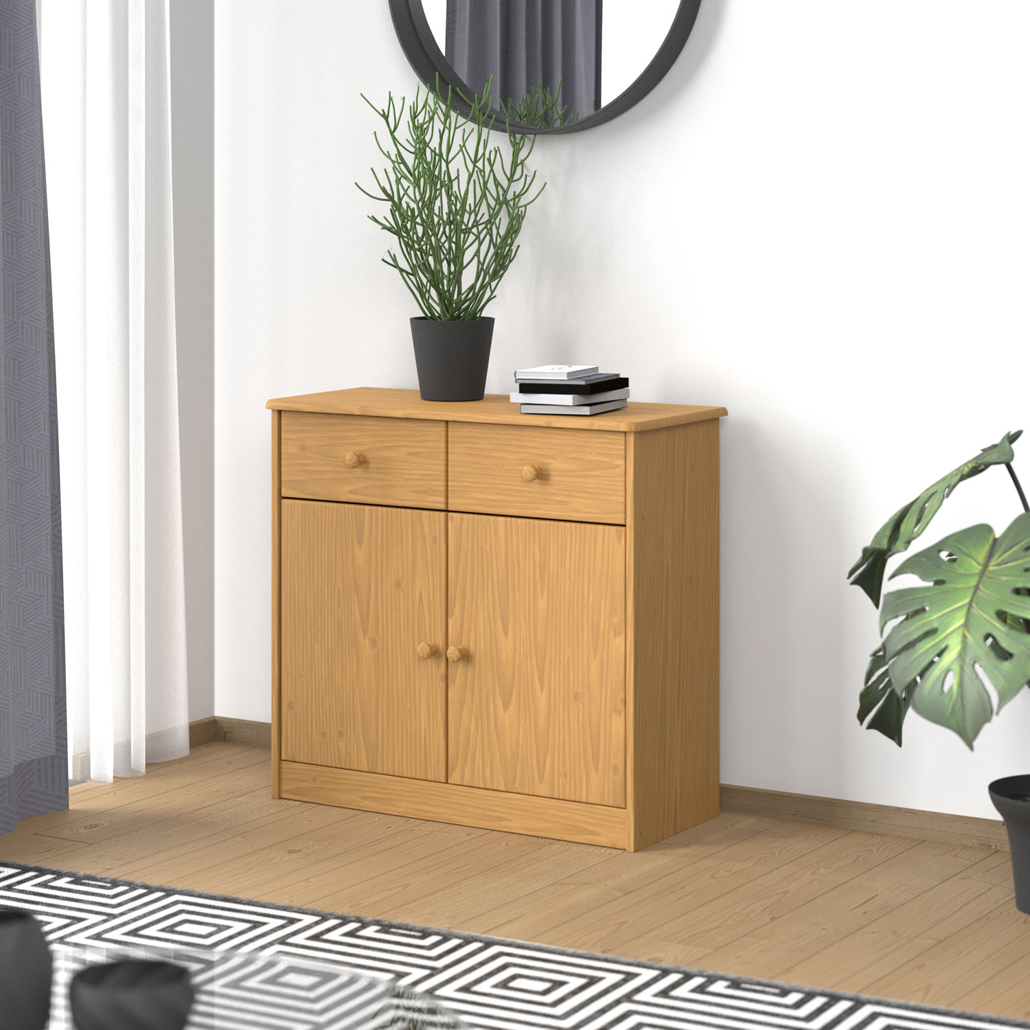 Komoda 6V - 2 zásuvky + 2 dvířka vosk