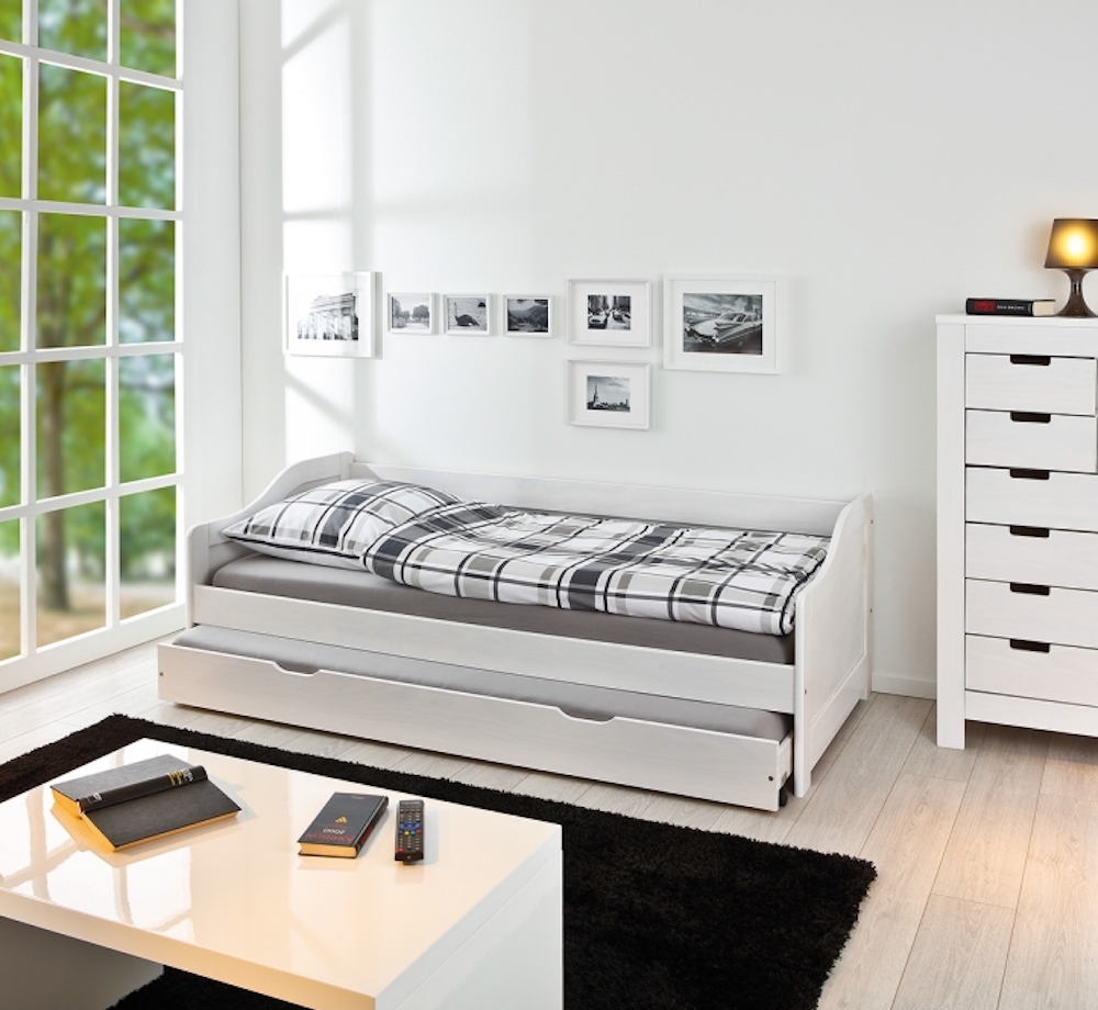 Postel LAURA 90x200 s přístýlkou bílá