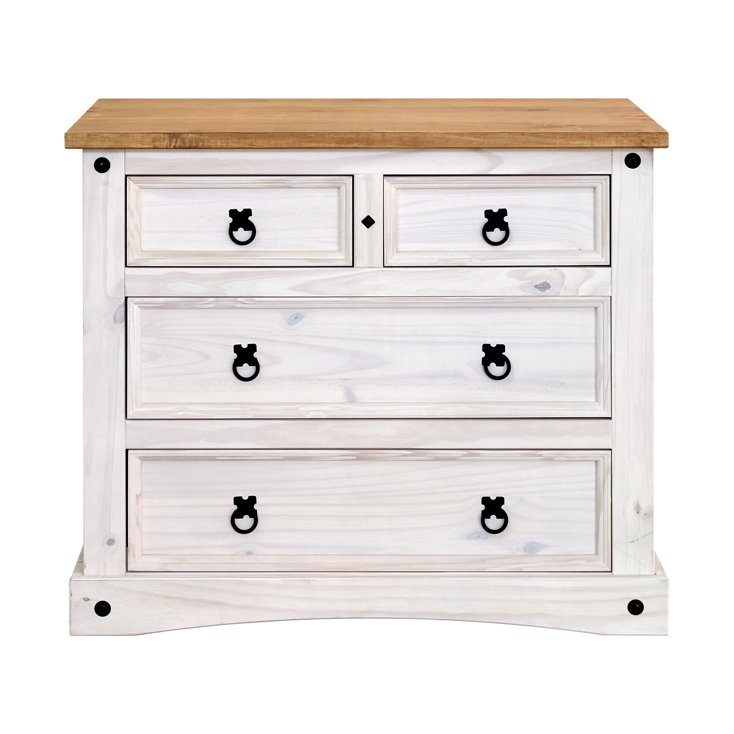 Komoda 2+2 zásuvky CORONA bílý vosk