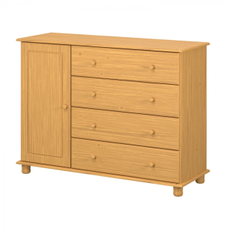Komoda 4 zásuvky + dvířka 8016V vosk